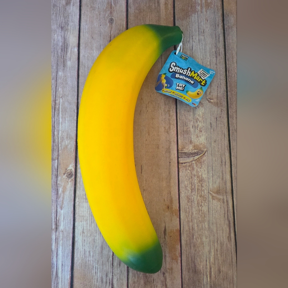Yellow Banana Squishy Toy - Soft Stress Reliever